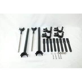 Premium 7075 aviation aluminum UTV overhead gun rack, roof mounted gun rack and bow rack for 21" - 28" roll cage depth (front to rear) Compatible with Polaris Ranger, Kawasaki Mule