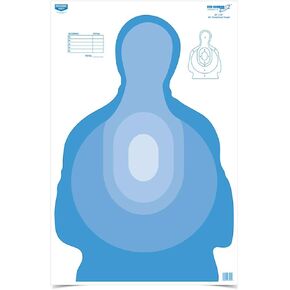 Birchwood Casey Eze-Scorer Transitional Blue Shoot-Up Brilliant White Paper Targets for Indoor and Outdoor Use, 100 Targets