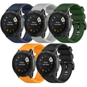 Compatible for Garmin Fenix 6X, 26mm Width Silicone Strap WatchBand Replacement for Garmin Fenix 6X/fenix 6X pro/Fenix 6X Sapphire/Fenix 7X/Fenix 7X Solar/Fenix 5X/Fenix 5X plus/Fenix 3 HR/Tactix 7 Pro/D2 Delta PX/Descent MK2 Smartwatches