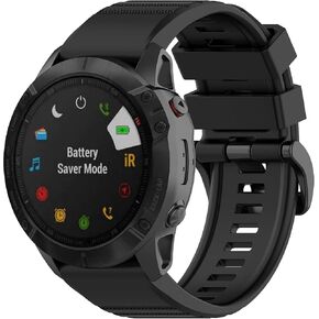 Compatible for Garmin Fenix 6X, 26mm Width Silicone Strap WatchBand Replacement for Garmin Fenix 6X/fenix 6X pro/Fenix 6X Sapphire/Fenix 7X/Fenix 7X Solar/Fenix 5X/Fenix 5X plus/Fenix 3 HR/Tactix 7 Pro/D2 Delta PX/Descent MK2 Smartwatches