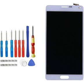 AMOLED Replacement Display with Galaxy Note 4 N910 SM-N910C SM-N910S SM-N910H SM-N910F SM-N910G SM-N910U SM-N910K SM-N916S SM-N910L SM-N916L SM-N916K Touch Screen Assembly with Toolkit (White)