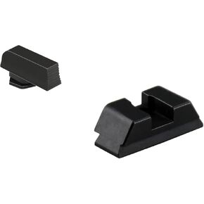 Sight Set for Glock - Fits Gen 1-4 9mm/.40/.380, Gen 5 10mm/.45, Black .165" Serrated Front, Flat Black .256" Rear Assembly | Designed for Every Day Concealed Carry Pistols