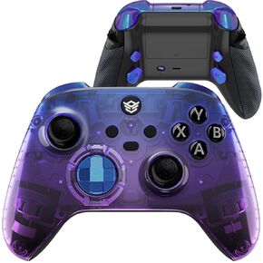 HEXGAMING ADVANCE Wireless Controller for Xbox Series X & S - 4 Back Buttons, Triggers Stop, Interchangeable Thumbsticks - Gradient Clear Bluebell