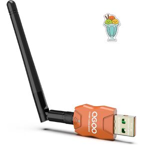 Class 1 Long Range Bluetooth Adapter for PC, QGOO USB Bluetooth Adapter for PC 5.3+EDR, Bluetooth Dongle Bluetooth Receiver Support Windows10/8.1/8/7（orange-140）