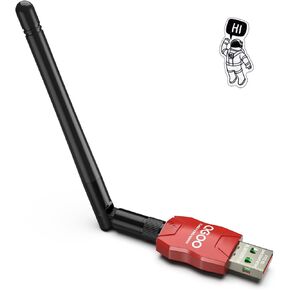 Class 1 Long Range Bluetooth Adapter for PC, QGOO USB Bluetooth Adapter for PC 5.3+EDR, Bluetooth Dongle Bluetooth Receiver Support Windows10/8.1/8/7（red-180）