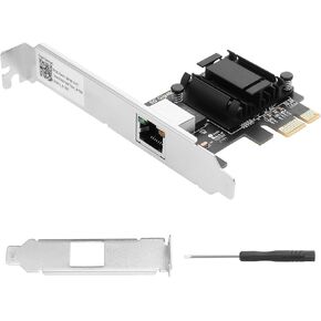 GINTOOYUN 5Gb PCI Network Card 2.5Gbps/1Gbps/100Mbps PCI Ethernet Interface Adapter 100Mbps Express 3.1（8GT/s） Ethernet Card Converted to Ethernet RJ45 LAN Port,Supports Windows/Linux
