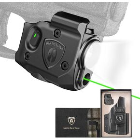 WARRIORLAND Pistol Light Laser & Holster Fit for Taurus G2C/ G3C/ PT111 G2 / PT140 G2, Compact 150-Lumen Trigger Mounted Tactical Weapon Light with Green Laser White LED & IWB Holster, Power Indicator