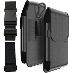 Cell Phone Pouch Holster Case with Nylon Belt Clip Armband Compatible with Samsung Galaxy S24+, iPhone 16 15 14 13 12 11 Pro Max, Android Barcode Scanner Work Tool Belt, Vest Carrying Pouch Case