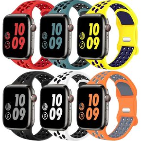 Sport Bands Compatible with Apple Watch Band 42mm 44mm 45mm 49mm 38mm 40mm 41mm Men Women, Breathable Silicone Replacement Strap for iWatch Series 9 8 7 6 5 4 3 2 1 Ultra SE