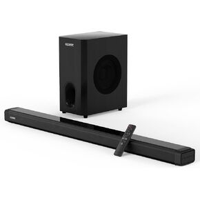 3.1 Sound Bar with Subwoofer, 160W Sound Bar for Smart TV, 5.0 Bluetooth Soundbar for TV,with Bass Reflex Speaker,HDMI-ARC/Optical/AUX Connection,Easy Setup, Home Office use with Clear Sound