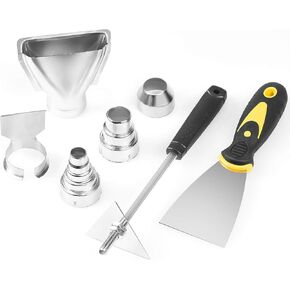 Heat Gun Nozzles Kit, SEEKONE Hot Air Gun Attachments 7 Pieces Stainless Steel Accessories Air Outlet Diameter 35mm / 1.377inch