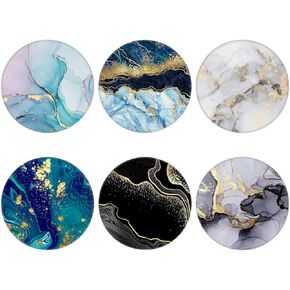 6 Pack Cellphone Phone Grip and Smartphones Stand, Cell Phone Expanding Holder for Phone - Blue Green Black Rose Gold Marble, ZSo017