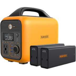 Runhood Portable Power Station Rallye 600, 648Wh Hot Swappable&Replacebale Battery, Full Power in Seconds, 2X600W(Peak 1200) Pure Sine Wave AC Outlet Modular Solar Generator for Camping/RVs/Home Use