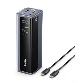 Baseus 145W Power Bank, 20,800mAh 4-Port Laptop Portable Charger (77Wh), PD Fast Charging Battery Pack with Digital Display for MacBook, iPhone 16/15/14/13/12 Series, Samsung, Dell, Steam Deck