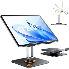 Tablet Stand Adjustable Tablet Stand for Desk, Foldable iPad Pro Holder Portable Monitor Stand Travel Accessories, Home Office Desk Accessories for iPad Tab Kindle iPhone Table Mount 12.9"-4.7"