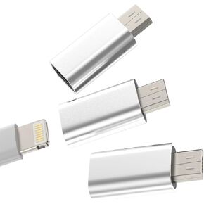 Micro USB Male to Lightning Female 3 Pack Charging Adapter Compatible with Galaxy S7 Active S6 Edge Nexus 5 LG K20 Android Power Port Converter for iPhone 13 pro max 7 X Ipad Cable Charge Cord