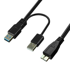 USB 3.0 Female to Dual USB Male Extra Power Data Y Extension Cable Splitter Adapter for 2.5" Mobile Hard Disk
