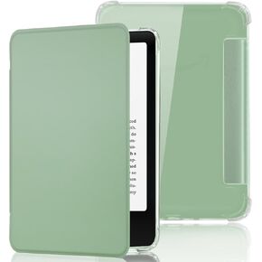 Fancity Compatible with 6" Kindle 11th Generation Case (2024/2022 Release), Lightweight Cover Transparent TPU Back Shell with Smart Sleep/Wake for 2024 2022 Kindle 11th Gen E-Reader, Matcha