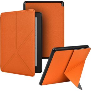Flip Case for Kindle Paperwhite 12th Generation-2024 7", Slim Fit Vertical Multi-Viewing Stand Cover with Auto-Wake/Sleep for Kindle Paperwhite 2024 E-Reader（Orange）