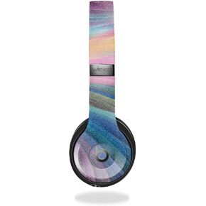 Glossy Glitter Skin Compatible with Beats Solo 4 - Rainbow Waves - Premium 3M Vinyl Protective Wrap Decal Cover - Easy to Apply | Crafted in The USA by MightySkins