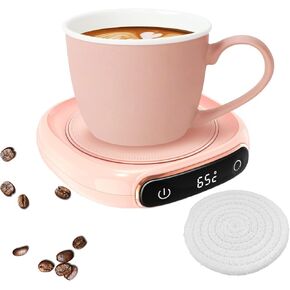 Coffee Mug Warmer, 3 Temp Settings Mug Warmer for Desk, Cup Warmer with LED Lights, Suitable for Coffee Mugs, Flat Bottomed Glasses, Stainless Steel Cups, Ceramic Mugs, Milk Boxes