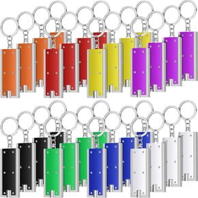 Hicarer 32 قطعة مصباح كهربائي مفاتيح Bulk Mini Mini Strong LED Ceychain مصباح يدوي محمول للتخييم الطوارئ حفلة في الهواء الطلق حفلة