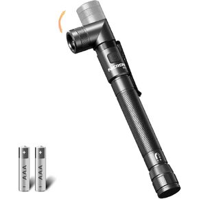 NICRON N73 Portable LED Pen Flashlight with 4Mode,Clip,Magnet, 150 Lumen 90 Degree Twist Angle Pocket Penlight with IPX4 Waterproof, Excellent for Tight Space,Mechanic, 2AAA Battery Include