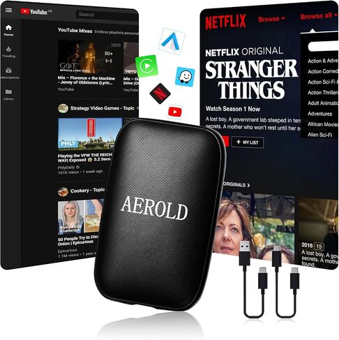 4 في 1 محول Carplay & Android Auto Adapter ، 2025 ترقية محول CarPlay المتوافق مع Netflix/YouTube in Saudi Arabia