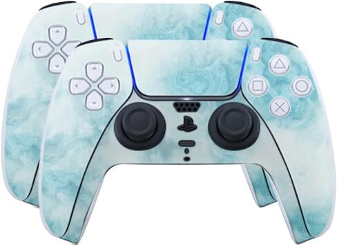 الجلد متوافق مع PlayStation 5 PS5 Controller (2 Pack) - Blue Marble - Premium 3M Vinyl Wrap Decal Cover - من السهل تطبيق | مصنوع في الولايات المتحدة الأمريكية من قبل Mayyskins in Saudi Arabia