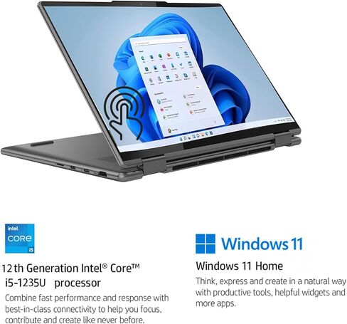 Lenovo Yoga 7i 14 "2-in-1 كمبيوتر محمول ، 2.2K (2240x1400) جهاز كمبيوتر محمول على شاشة اللمس IPS ، معالج Intel I5-1235U 10-Core ، 8GB LPDDR5 RAM ، 512GB PCI in Kuwait