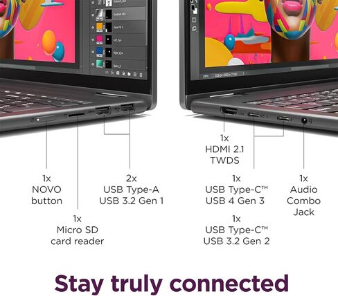 Lenovo Yoga 7i 2-in-1 Touchscreen Laptop, 16" 2K IPS Display, Intel Ultra 5 125U, 16GB DDR5, 512GB SSD, Fingerprint Reader Backlit KB, Wi-Fi6, Copilot, Win 11 Pro, Microsoft Office Lifetime License in Saudi Arabia