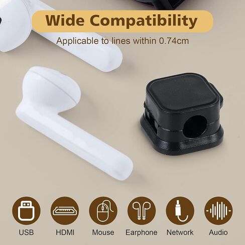 8 Pack Magnetic Cable Clips Smooth Adjustable Cable Clips Easy Under Desk Cable Management Adhesive Wire Keeper Organizer Hide Charger Cord Holder for Home Desk Office Car Desktop Nightstand in Saudi Arabia