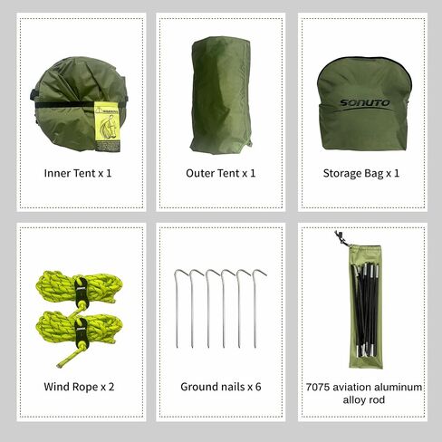 1 Person Hiking Tent, Ultalight and Easy to Set Up Waterproof with Aluminum Frame, 3 Season Camping Double Layer Shelter Portable Tent with Carry Bag in Saudi Arabia