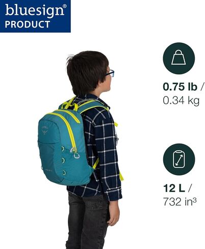 Osprey HydraJet 12L Kids' Hiking Backpack with Hydraulics Reservoir, Blue Spikemoss in Kuwait