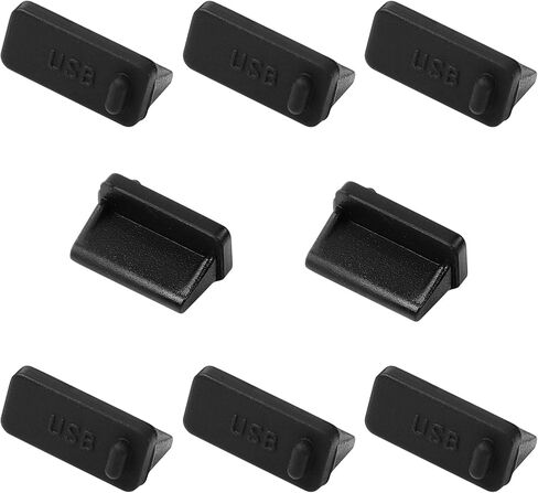 uxcell 8Pcs Rubber USB Port Cover USB 2.0 Type A Female Port USB Port Caps Plug Protector Dustproof Anti Dust USB Dust Cover for Computer Laptop Notebook, Black in Saudi Arabia