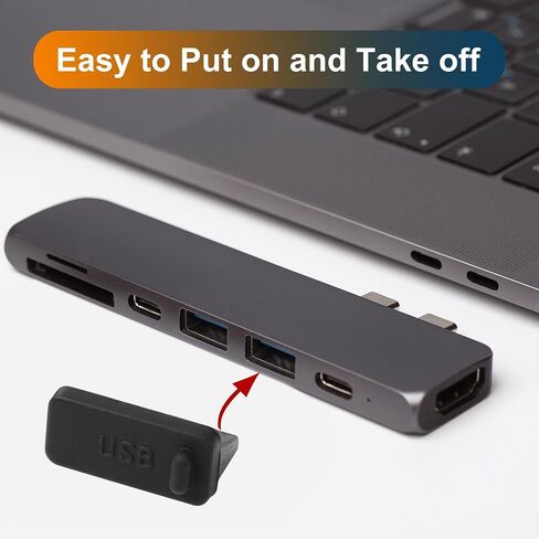 uxcell 8Pcs Rubber USB Port Cover USB 2.0 Type A Female Port USB Port Caps Plug Protector Dustproof Anti Dust USB Dust Cover for Computer Laptop Notebook, Black in Saudi Arabia