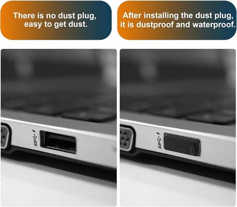 uxcell 8Pcs Rubber USB Port Cover USB 2.0 Type A Female Port USB Port Caps Plug Protector Dustproof Anti Dust USB Dust Cover for Computer Laptop Notebook, Black in Saudi Arabia