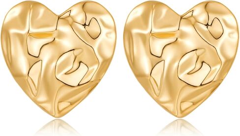 هيسويل اقراط حلقية ذهبية ملتوية على شكل قلب مجوف، اقراط متدلية للنساء in Kuwait