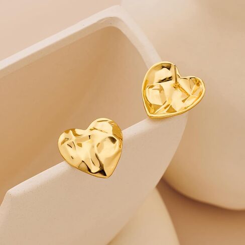 هيسويل اقراط حلقية ذهبية ملتوية على شكل قلب مجوف، اقراط متدلية للنساء in Kuwait