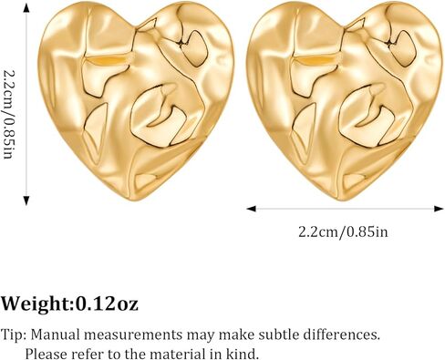 هيسويل اقراط حلقية ذهبية ملتوية على شكل قلب مجوف، اقراط متدلية للنساء in Kuwait