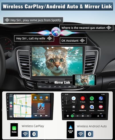 Unitopsci 2g+ 32g لـ Honda Accord 9th Gen 2.0L 2013-2018 Radio Android Car Stereo Wireless Carplay Android Auto Mirror Link 10.1 inch touchscreen GPS Mavigation Bluetooth FM WiFi WiFi SWC+ in Kuwait