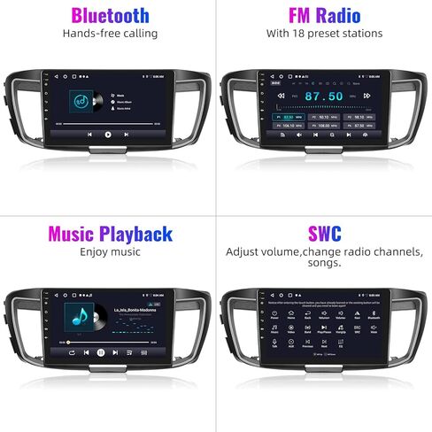 Unitopsci 2g+ 32g لـ Honda Accord 9th Gen 2.0L 2013-2018 Radio Android Car Stereo Wireless Carplay Android Auto Mirror Link 10.1 inch touchscreen GPS Mavigation Bluetooth FM WiFi WiFi SWC+ in Kuwait