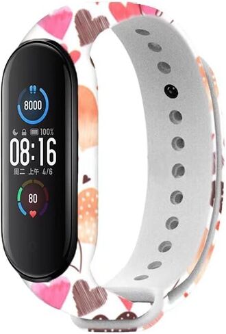 سوار متوافق مع Xiaomi Mi Band 5/Mi Band 6 ، أحزمة السيليكون الملونة البديلة المصممة ل Xiaomi Miband 5/Miband 6 ملحقات تعقب اللياقة البدنية ، لا يوجد أي تعقب شمل in Kuwait