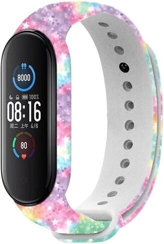 سوار متوافق مع Xiaomi Mi Band 5/Mi Band 6 ، أحزمة السيليكون الملونة البديلة المصممة ل Xiaomi Miband 5/Miband 6 ملحقات تعقب اللياقة البدنية ، لا يوجد أي تعقب شمل in Kuwait