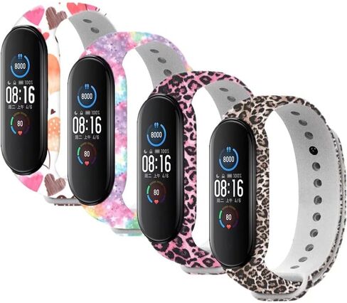 سوار متوافق مع Xiaomi Mi Band 5/Mi Band 6 ، أحزمة السيليكون الملونة البديلة المصممة ل Xiaomi Miband 5/Miband 6 ملحقات تعقب اللياقة البدنية ، لا يوجد أي تعقب شمل in Kuwait