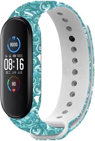 سوار متوافق مع Xiaomi Mi Band 5/Mi Band 6 ، أحزمة السيليكون الملونة البديلة المصممة ل Xiaomi Miband 5/Miband 6 ملحقات تعقب اللياقة البدنية ، لا يوجد أي تعقب شمل in Kuwait