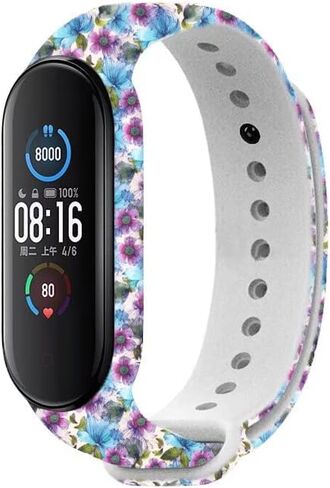 سوار متوافق مع Xiaomi Mi Band 5/Mi Band 6 ، أحزمة السيليكون الملونة البديلة المصممة ل Xiaomi Miband 5/Miband 6 ملحقات تعقب اللياقة البدنية ، لا يوجد أي تعقب شمل in Kuwait