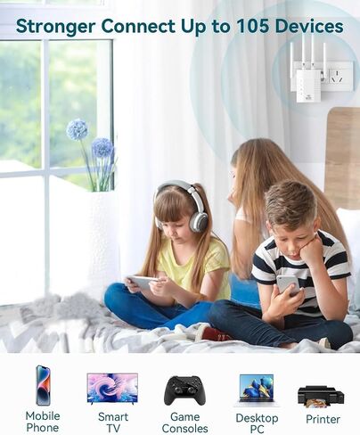 WiFi Extender, WiFi Booster 1200Mbps Dual Band (5GHz/2.4GHz), WiFi Extenders Signal Booster for Home, WiFi Repeater with Ethernet Port Covers up to 12880sq. ft and 105 Devices in Saudi Arabia