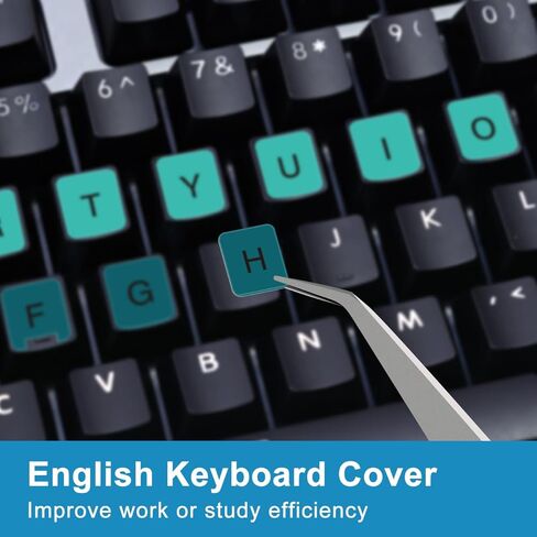 ملصقات لوحة المفاتيح 2PCS باللغة الإنجليزية ، ملصق استبدال لوحة المفاتيح العالمي لجهاز الكمبيوتر المكتب الكمبيوتر المحمول للكمبيوتر (GRADIENT GREEN) in Kuwait