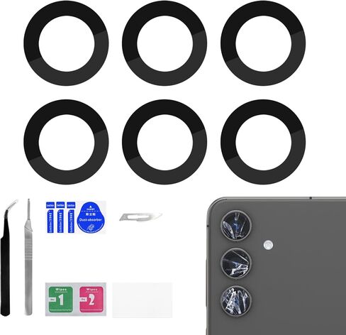 2 Pack for Samsung Galaxy S24 Rear Camera Lens Replacement Adhesive Back Camera Glass Lens with Full Fix Tool Repair Kit Tweezers Dust Cloth for S24 SM-S921U SM-S921U1 in Saudi Arabia